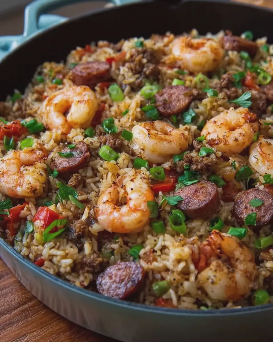 Shrimp Dirty Rice with Beef Sausage: A Flavorful Southern Delight