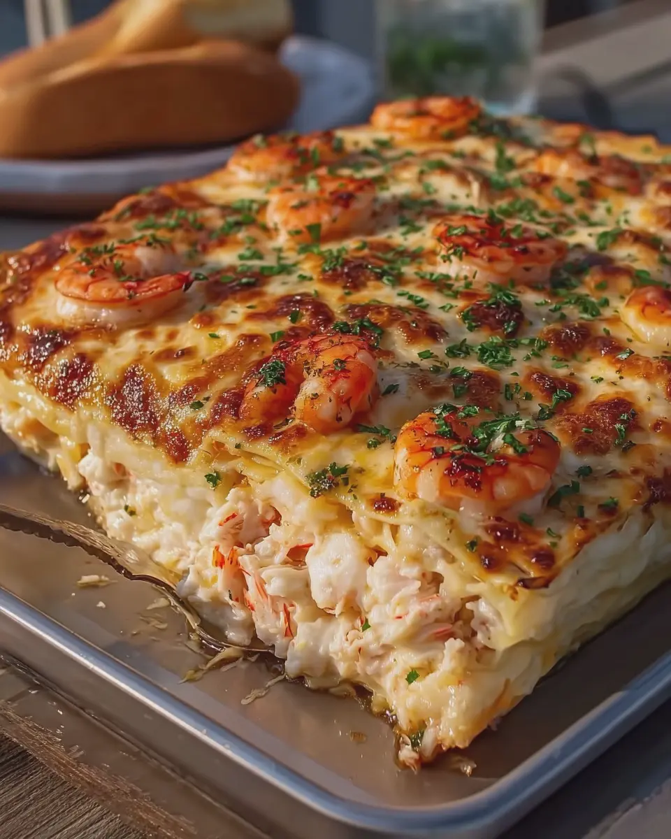 Seafood Lasagna with Shrimp and Crab: Indulgent Comfort Food Delight