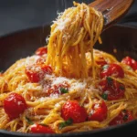 Creamy Garlic Parmesan Tomato Spaghetti
