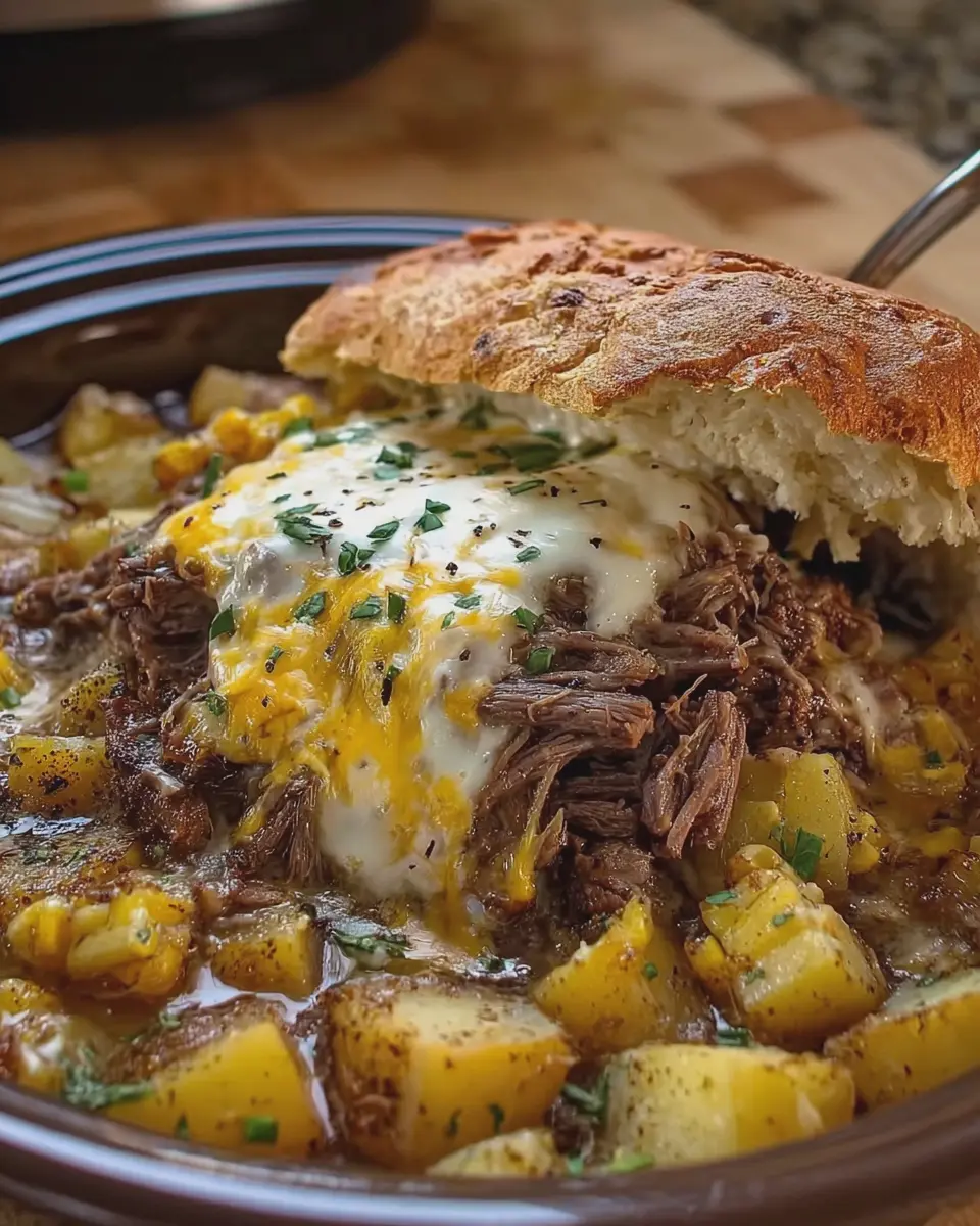 Crockpot Steak and Potato Mega Melt: Easy Comfort Food Delight