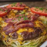 Loaded Turkey Bacon Cheeseburger Stuffed Cabbage Steaks