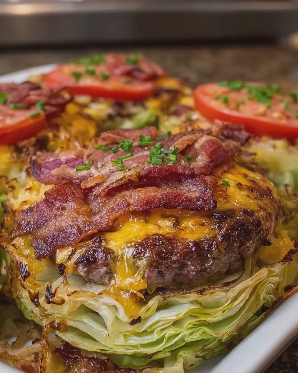Loaded Turkey Bacon Cheeseburger Stuffed Cabbage Steaks: Easy & Indulgent