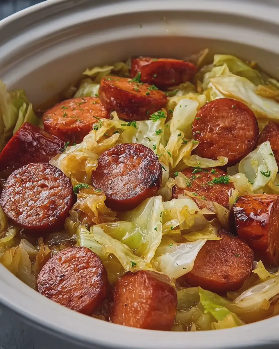 Slow Cooker Kielbasa Cabbage: Easy 3-Ingredient Delight