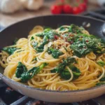 Spaghetti with Garlic and Spinach