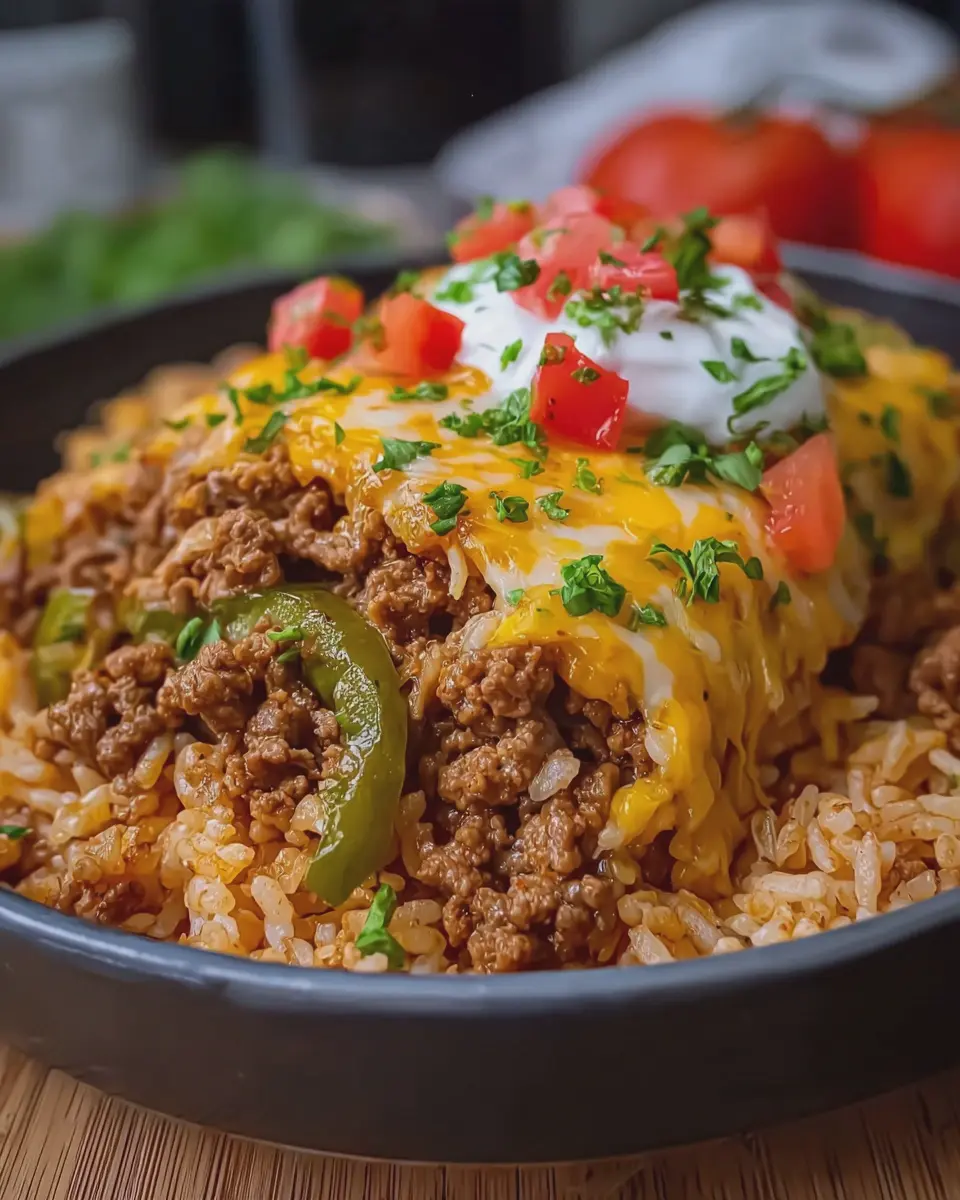 Cheesy Taco Beef and Rice: Easy Family Dinner Recipe Delight