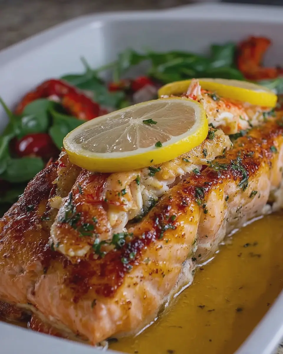 Honey Lemon Glazed Crab Stuffed Salmon: The Best Gourmet Recipe