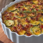 Savory Baked Zucchini and Squash Casserole with Turkey Bacon