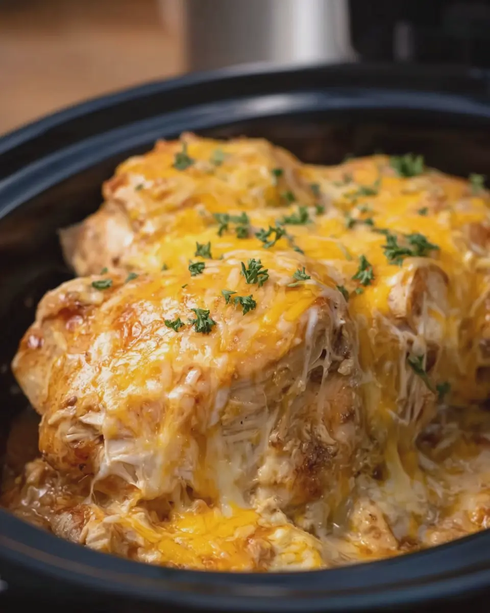 Slow Cooker Amish Chicken Cheese: Easy 4-Ingredient Delight