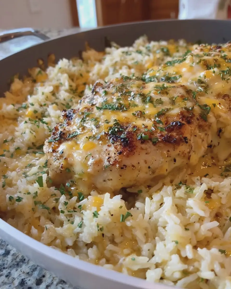 Cheddar Ranch Chicken with Garlic Parmesan Rice: Easy Dinner Delight