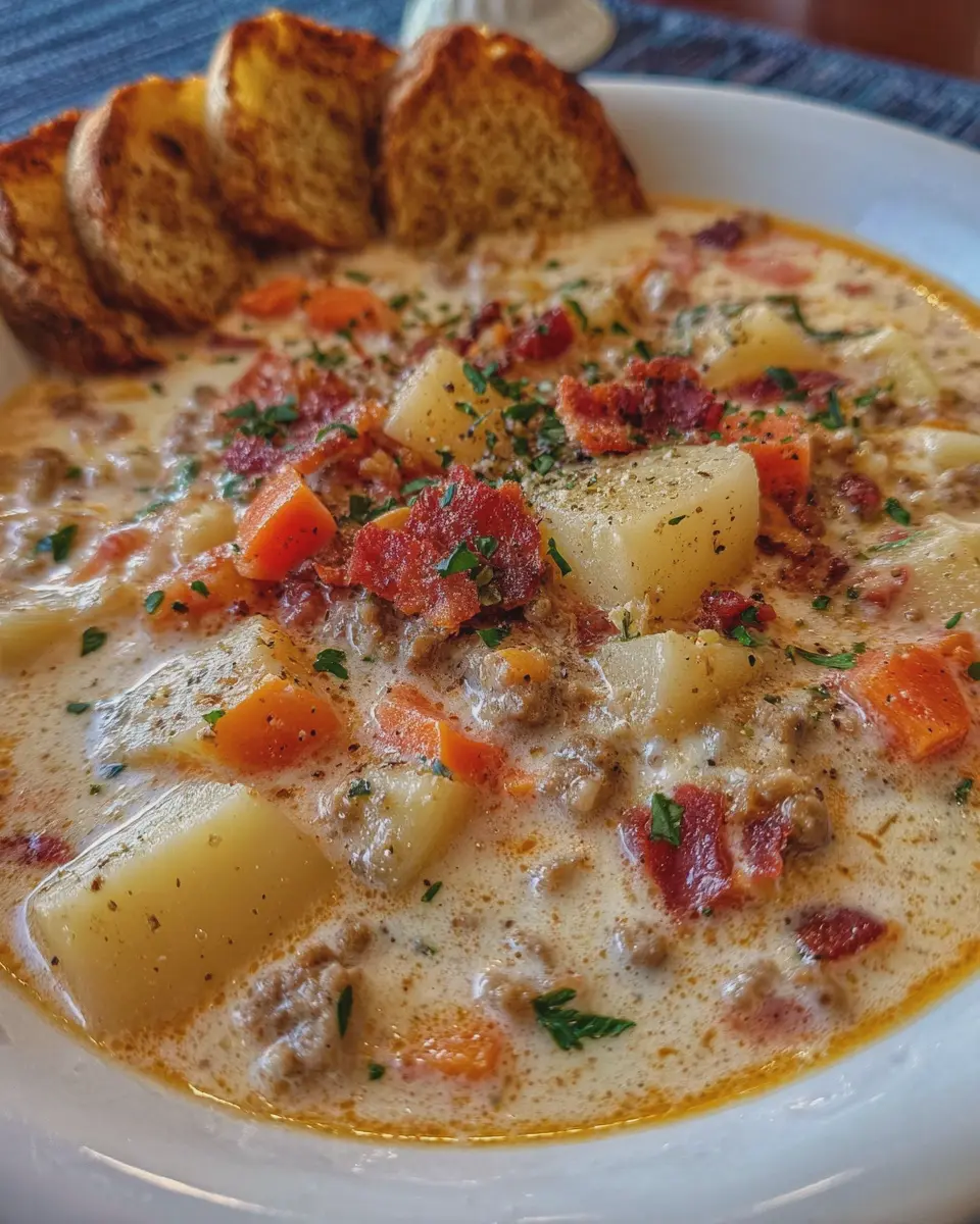 Crockpot Creamy Potato and Hamburger Soup: Easy Comfort Food Delight